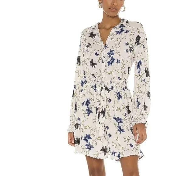 Free People Dresses & Skirts - Free‎ People Floral Mini Dress Long Sleeve Button Down Flowy Boho Small